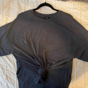 Ribbed short sleeve blouse